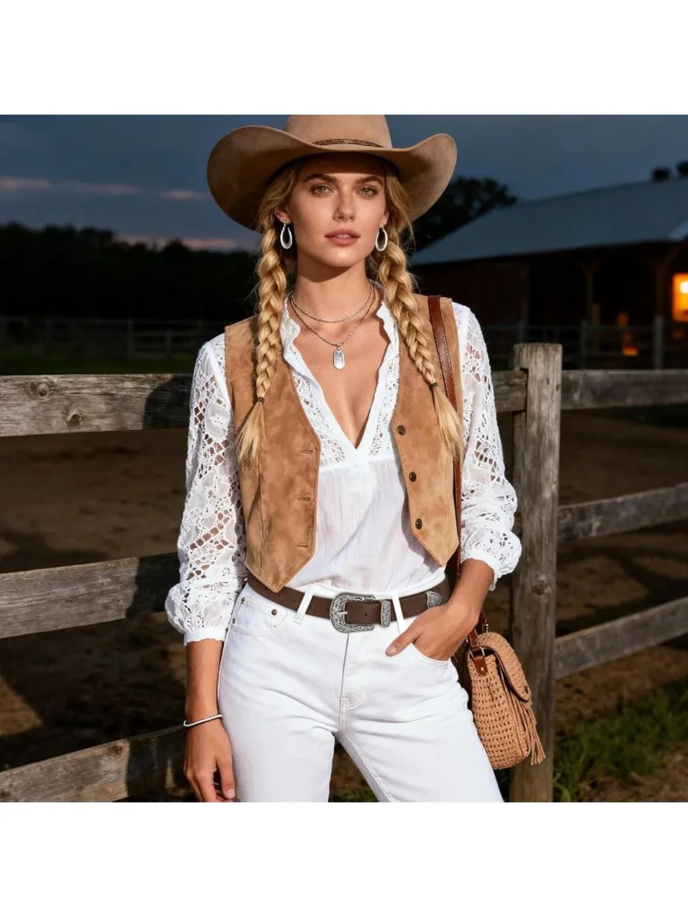 Women's Coffee(suede) Leather Waist Belt Vintage Western Design Silver Buckle
